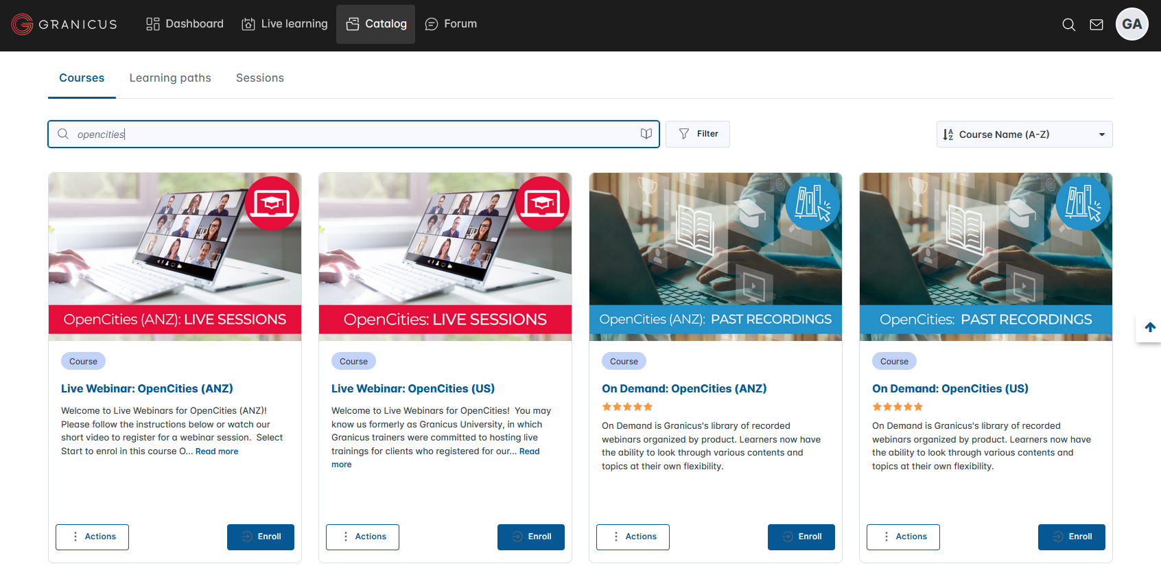 the open cities catalog courses