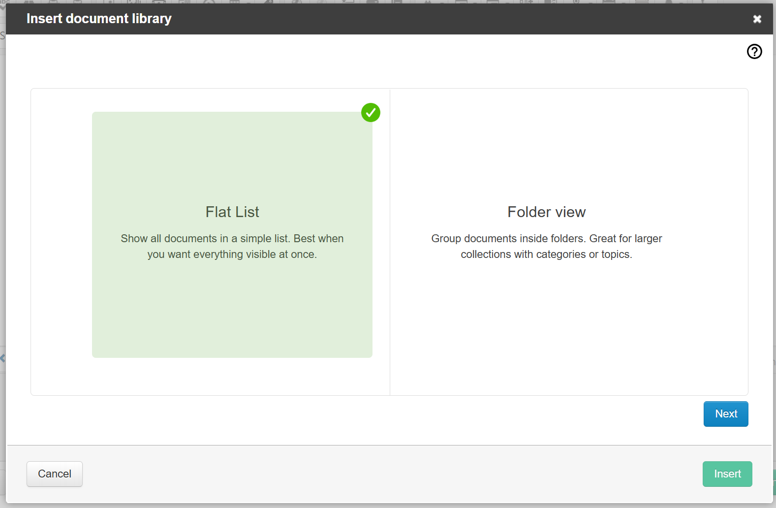 the flat list selection tile