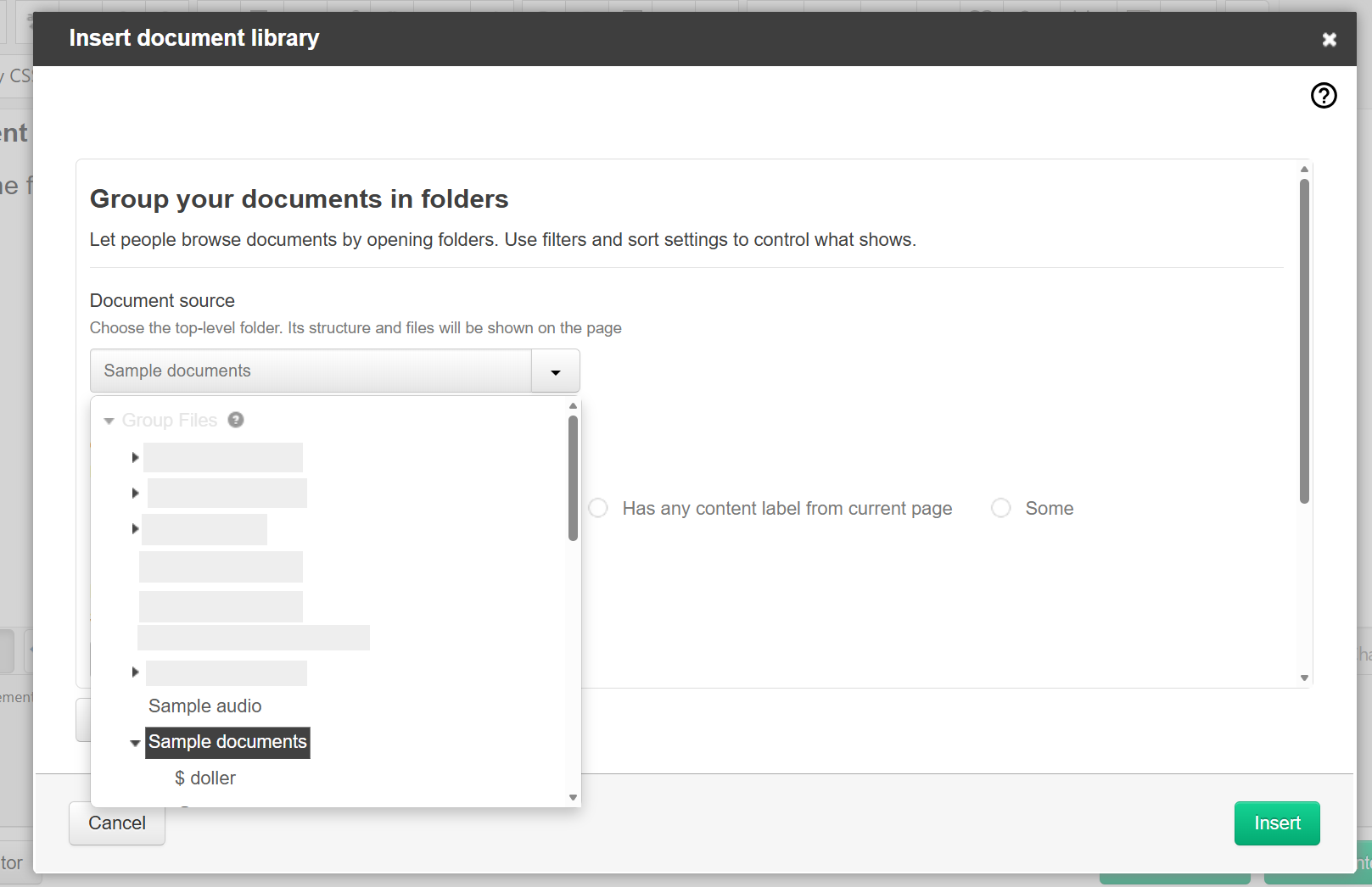 the document source dropdown menu is used to select the source folder