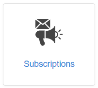 The subscriptions icon is a megaphone and an envelope