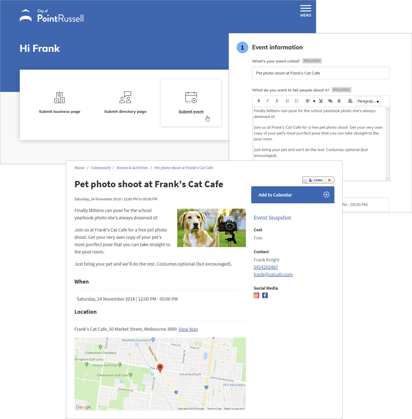 my city pages in a collage