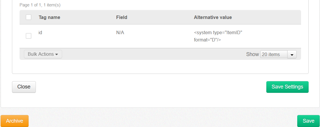 The add tag button and tag entry list