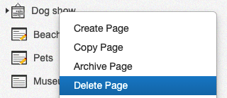 the delete option in the right-click menu
