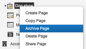 the archive option in the right-click menu