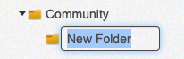 A new folder in the site tree