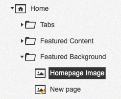 featured background page in the site tree