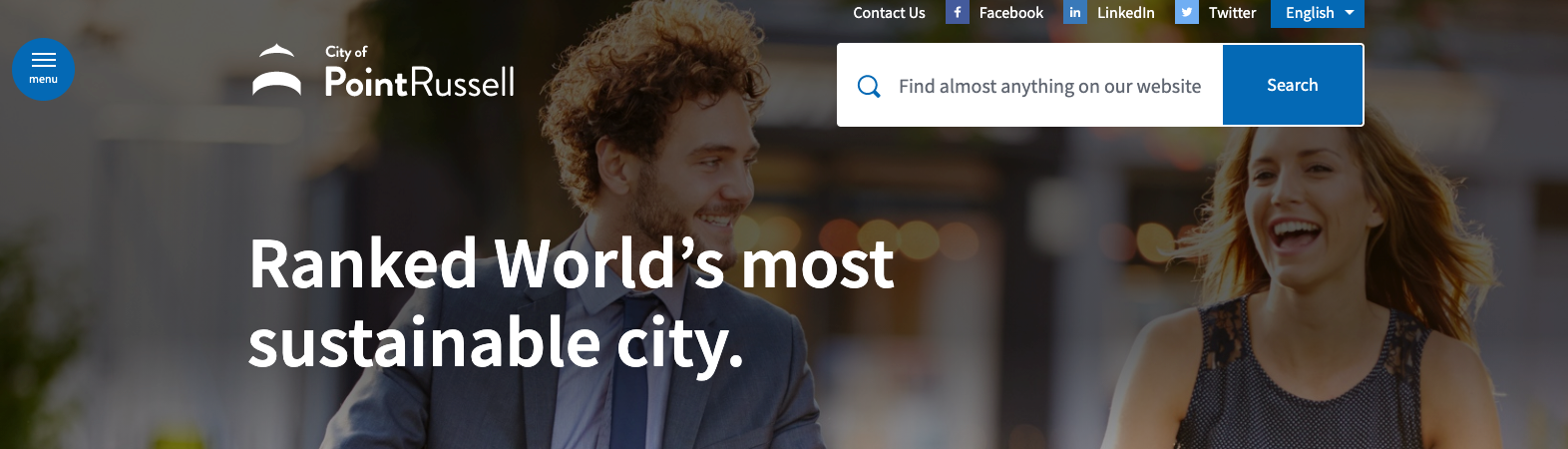 homepage image and welcome message