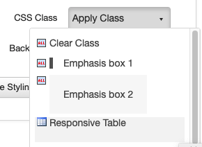 CSS class dropdown menu