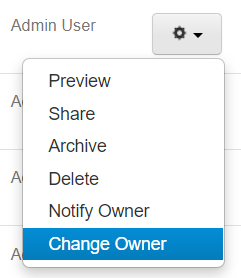 the change owner menu