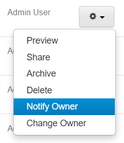 the notify owner option in the menu