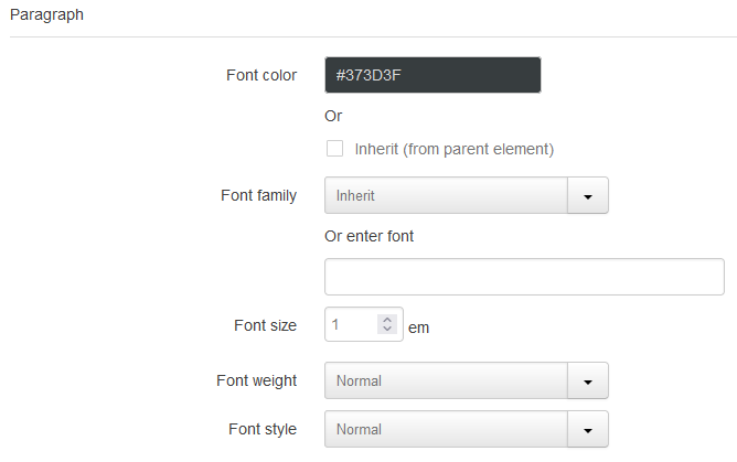 font style settings