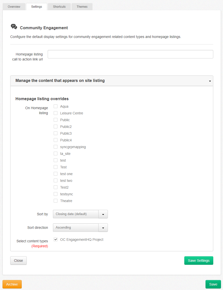 Community engagement site management