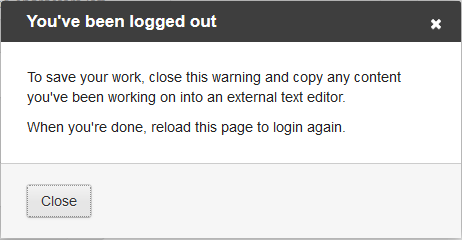 session timeout notification
