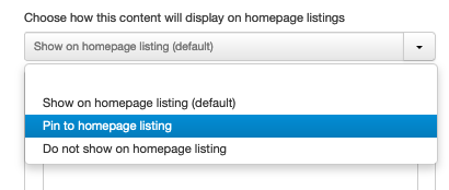The pin or hide projects setting