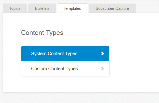 the templates tab in the govdelivery settings